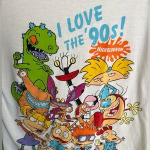 Vintage 90s Nickelodeon Long Sleeve Tshirt Rugrats Ren and Stimpy - SIZE small
